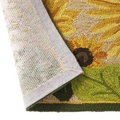 Evergreen Indoor/Outdoor Sunflower Hooked Polypropylene Accent Rug - 24 X 42 -Decor Vista GUEST be95fe20 a910 481e 99b4 01ad49e42ab6