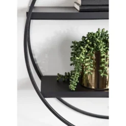 24" Diameter Sequoia Wood And Metal Round Wall Shelf - Kate & Laurel All Things Decor -Decor Vista GUEST bf82a7ce 8350 452d a743 df224ffe0d7f
