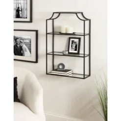 20" X 30" Ciel Tiered Wall Shelf Black - Kate & Laurel All Things Decor -Decor Vista GUEST c092303a 6ae0 4d28 96a6 3518cc550bd9
