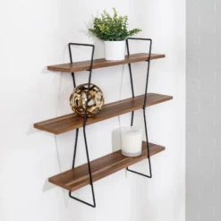 Honey-Can-Do 3 Tier Wall Shelf Metal -Decor Vista GUEST c0b91478 8e61 4428 9dff adf838b0070f