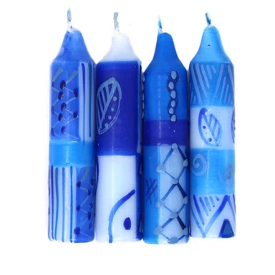 Global Crafts Hand-Painted Dinner Or Shabbat Candles, Set Of 4 6 Global Crafts Hand-Painted Dinner Or Shabbat Candles, Set Of 4 - Image 4