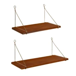 2pc Vista Wood And Metal Wall Shelves - Kate & Laurel All Things Decor -Decor Vista GUEST c1b6ecb1 60c5 4dc0 abaf 26dc245ded7c