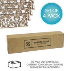 Sussexhome Floral Collection Anti-Slip Carpet Stair Treads, 9" X 28" -Decor Vista GUEST c2faca38 c4e0 40da a5e2 c6e5363c1b31