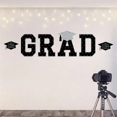 Big Dot Of Happiness Silver Graduation Party Decor - Vinyl Wall Decals - Grad 3 Big Dot Of Happiness Silver Graduation Party Decor - Vinyl Wall Decals - Grad