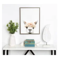 18" X 24" Sylvie Alpaca Bangs Canvas Wall Art By Amy Peterson Gray - Kate And Laurel -Decor Vista GUEST c43e4044 98ef 416d b950 b13b15887abf