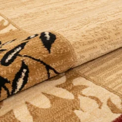 Well Woven Plain Border Damask Warms Brush Effect Soft Area Rug -Decor Vista GUEST c45ceef9 74a7 4f32 bac8 98d9ef542d36