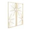 Set Of 2 Geometric Half Moon Mirror Wall Decors With Gold Frame - CosmoLiving By Cosmopolitan