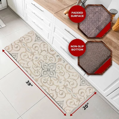 39" X 20" PVC Rustic Medallion Anti-Fatigue Kitchen Floor Mat - J&V Textiles 3 39" X 20" PVC Rustic Medallion Anti-Fatigue Kitchen Floor Mat - J&V Textiles