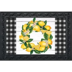 Lemon Wreath Summer Doormat Indoor Outdoor 30" X 18" Briarwood Lane