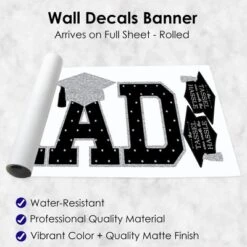 Big Dot Of Happiness Silver Graduation Party Decor - Vinyl Wall Decals - Grad 11 Big Dot Of Happiness Silver Graduation Party Decor - Vinyl Wall Decals - Grad -Decor Vista GUEST c6238a4d c398 4103 bfd4 d5bbc206f8bd