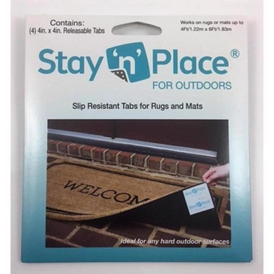 Stay 'n' Place Rug Slip Resistant Tabs 4 In. W X 4 In. L Cloth/Plastic Green 4 Pk 3 Stay 'n' Place Rug Slip Resistant Tabs 4 In. W X 4 In. L Cloth/Plastic Green 4 Pk