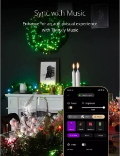 Twinkly Pre-Lit Garland App-Controlled LED Artificial Christmas Garland With 50 RGB+W (16 Million Colors + Warm White) LEDs. 9 Feet. Green Wire. -Decor Vista GUEST c7802932 0f61 4f54 87fa d9bdfcca657f