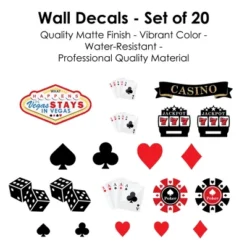 Big Dot Of Happiness Las Vegas - Peel And Stick Casino Party Vinyl Wall Art Stickers - Wall Decals - Set Of 20 -Decor Vista GUEST c798158a 2822 4f60 b525 5510b9a9b813