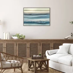 33" X 23" Motion Blur Of Sunset On Coast By Don Paulson Danita Delimont Framed Canvas Wall Art Print - Amanti Art -Decor Vista GUEST c99ff2e9 5ca0 470a b47f 753ce8ff1c16