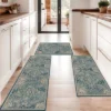 FURNIinspire Floor Mats Home 3 Piece Kitchen Rug Machine Washable Floor Mat For Living Room, Vintage Carpet, Non Slip, Blue, 60"*20" -Decor Vista GUEST caa1c074 f3b7 4406 b43d 2e0658573806