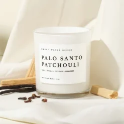 Sweet Water Decor Palo Santo Patchouli 11oz White Jar Soy Candle -Decor Vista GUEST cac91151 1eaa 4d03 992b e137cd335abf