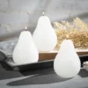 White Timber Pear Candles - Set Of 3 -Decor Vista GUEST cbc890b5 7e12 47c4 ba4c 4eedff847c54