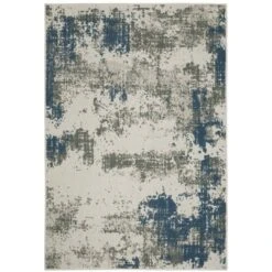 Trinity Modern Distressed Abstract Patio Area Rug Beige/Blue - Captiv8e Designs -Decor Vista GUEST cdaca2a0 5926 484e 9098 de6fa5c6dbee