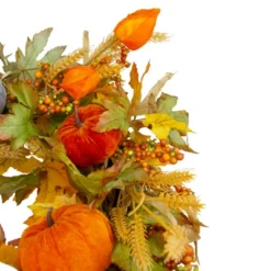 Northlight Velvet Pumpkins And Wheat Artificial Fall Harvest Wreath - 24-Inch, Unlit -Decor Vista GUEST cf0a84fd ac03 4d0f ac32 78ede52cfd85