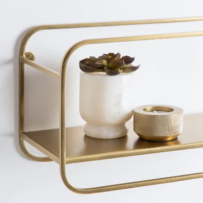 21" X 10" (Set Of 2) Emerline Decorative Wall Shelves Set Gold - Kate & Laurel All Things Decor 9 21" X 10" (Set Of 2) Emerline Decorative Wall Shelves Set Gold - Kate & Laurel All Things Decor - Image 7