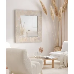 29" X 29" Okeefe Framed Decorative Wall Mirror White - Kate & Laurel All Things Decor -Decor Vista GUEST cfa3eca4 e391 4e8b 9d6b 0eb432f2f0c7