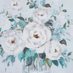 Canvas Floral Bouquet Framed Wall Art With Silver Frame Multi Colored - Olivia & May -Decor Vista GUEST d062bb42 e86a 4884 ac7c 9757b2a7835a