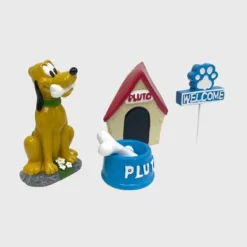Disney 4pc Polyester/Stone Pluto Miniature Garden Set