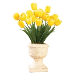 Collections Etc Springtime Tulip Bushel Artificial Maintenance-Free Bouquet Bush - Set Of 3 -Decor Vista GUEST d09981c3 9b92 42e3 9838 da5636d8b438