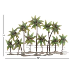 Metal Tree Indoor Outdoor Palm Wall Decor Green - Olivia & May -Decor Vista GUEST d11643c5 7630 4ddf 9542 570f5a4bb029