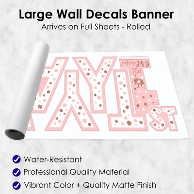 Big Dot Of Happiness 1st Birthday Little Miss Onederful - Peel And Stick Girl First Birthday Party Large Banner Wall Decals - Happy Birthday 6 Big Dot Of Happiness 1st Birthday Little Miss Onederful - Peel And Stick Girl First Birthday Party Large Banner Wall Decals - Happy Birthday - Image 4