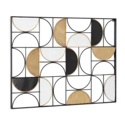 Metal Geometric Half Moon Wall Decor With Gold Detailing Black - Olivia & May -Decor Vista GUEST d1ae093c 858f 463f 9c57 12621429b344