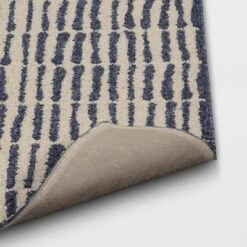 2'5"x3'8" Washable Modern Dashes Hi/Low Tufted Loop Accent Rug Blue - Room Essentials™: Indoor, Fade & Stain-Resistant -Decor Vista GUEST d2671b33 9fe3 4cd8 bcdd 6307918243b3