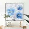 Canvas Floral Framed Wall Art With Silver Frame Blue - Olivia & May -Decor Vista GUEST d2e28b7e 8982 4753 bde1 f304d5e74b00