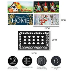 Evergreen Indoor Outdoor Doormat Bundle Set Of 5 - Frame And 4 Welcome Seasonal Inserts Garden Gnomes Birdhouse Snowman Bless This Home -Decor Vista GUEST d3007973 6a8e 4c5d 9053 f8d7dc941943