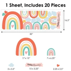 Big Dot Of Happiness Hello Rainbow - Peel And Stick Nursery And Kids Room Vinyl Wall Art Stickers - Wall Decals - Set Of 20 -Decor Vista GUEST d42960a8 f28a 4f12 a841 98699963181d