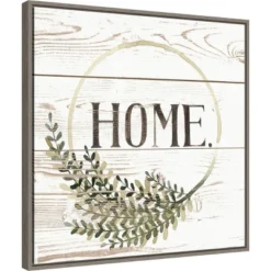 22" X 22" Family Farmhouse I By Grace Popp Framed Canvas Wall Art Gray Wash - Amanti Art