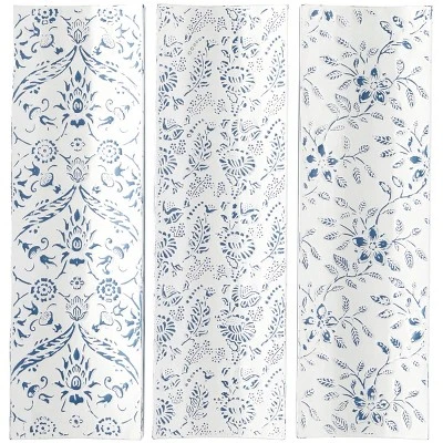 Set Of 3 Metal Floral Wall Decors With Embossed Details White - The Novogratz 8 Set Of 3 Metal Floral Wall Decors With Embossed Details White - The Novogratz - Image 6