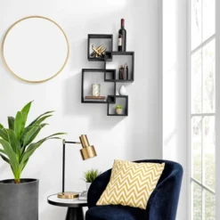 28.35" X 18" Blocchetto Intersecting Cubes Wall Shelf Unit - Danya B. -Decor Vista GUEST d4551421 7b88 4574 ad59 4e5da91dadb0