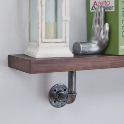 23.5" X 7.3" Industrial Pipe Wall Shelf - Danya B. 14 23.5" X 7.3" Industrial Pipe Wall Shelf - Danya B. -Decor Vista GUEST d6a3f584 c92f 4a73 ab73 12eb47452572