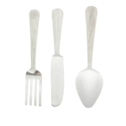 Set Of 3 Aluminum Utensils Knife Spoon And Fork Wall Decors Silver - Olivia & May -Decor Vista GUEST d6f623c1 a599 4251 80d9 9a95d0193d16