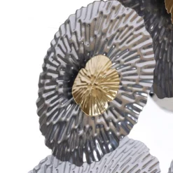 LuxenHome Silver And Gold Flowers Metal Wall Decor -Decor Vista GUEST d7d43509 528d 4e05 9981 612958f76825