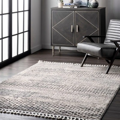 Nuloom Lira Solid 4x6 Indoor Area Rug For Living Room Bedroom Dining Room Kitchen, Grey/Ivory 3 Nuloom Lira Solid 4x6 Indoor Area Rug For Living Room Bedroom Dining Room Kitchen, Grey/Ivory