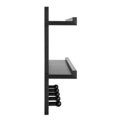 29" X 16" 2 Tier Ledge Wall Shelf Organizer With Five Hanging Hooks Black - Danya B. -Decor Vista GUEST d98246e7 dfc0 47e5 931f 5e4c4175228f