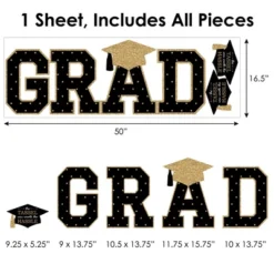 Big Dot Of Happiness Gold Graduation Party Decor - Vinyl Wall Decals - Grad -Decor Vista GUEST da34568e ed01 4a40 a230 074ea84a630f