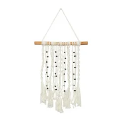 Set Of 3 Cotton Macrame Handmade Intricately Weaved Wall Decors With Beaded Fringe Tassels Cream - The Novogratz -Decor Vista GUEST da458496 e912 4ebf a93f f6598fe06caa