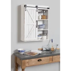 Modern Farmhouse Decorative Wood Wall Storage Rustic White - Kate & Laurel All Things Decor -Decor Vista GUEST db436556 a462 4928 a441 56deb28c6bc8