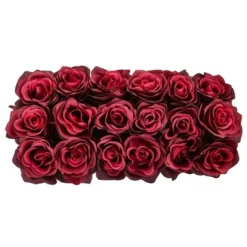 Nearly Natural 6-in Dozen Silk Roses In Ceramic Rectangular Planter -Decor Vista GUEST db743e27 997b 48d5 bf60 3edea7f0b68b