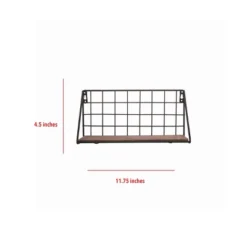 Small Black Wire Metal And Wood Hanging Wall Shelf - Foreside Home & Garden -Decor Vista GUEST db8336c9 01ba 4050 8dc8 054c87b4c41e