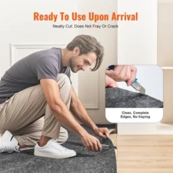 VEVOR - Slip-Resistant Rug Pad - Protective Cushioning Carpet Pad - 9' X 12' - 1/4"Thick - Dual Surface - Polyester Felt + Latex - Gray -Decor Vista GUEST dcb4db03 a1b4 493f 8c10 8e912914390f