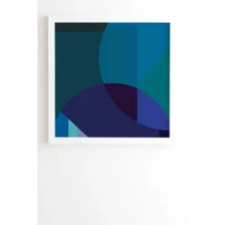 Abstract By Brije Coastal Nights Framed Wall Canvas White/Blue - Deny Designs -Decor Vista GUEST dd36f107 126b 44e1 858d 4f7e14c345d3